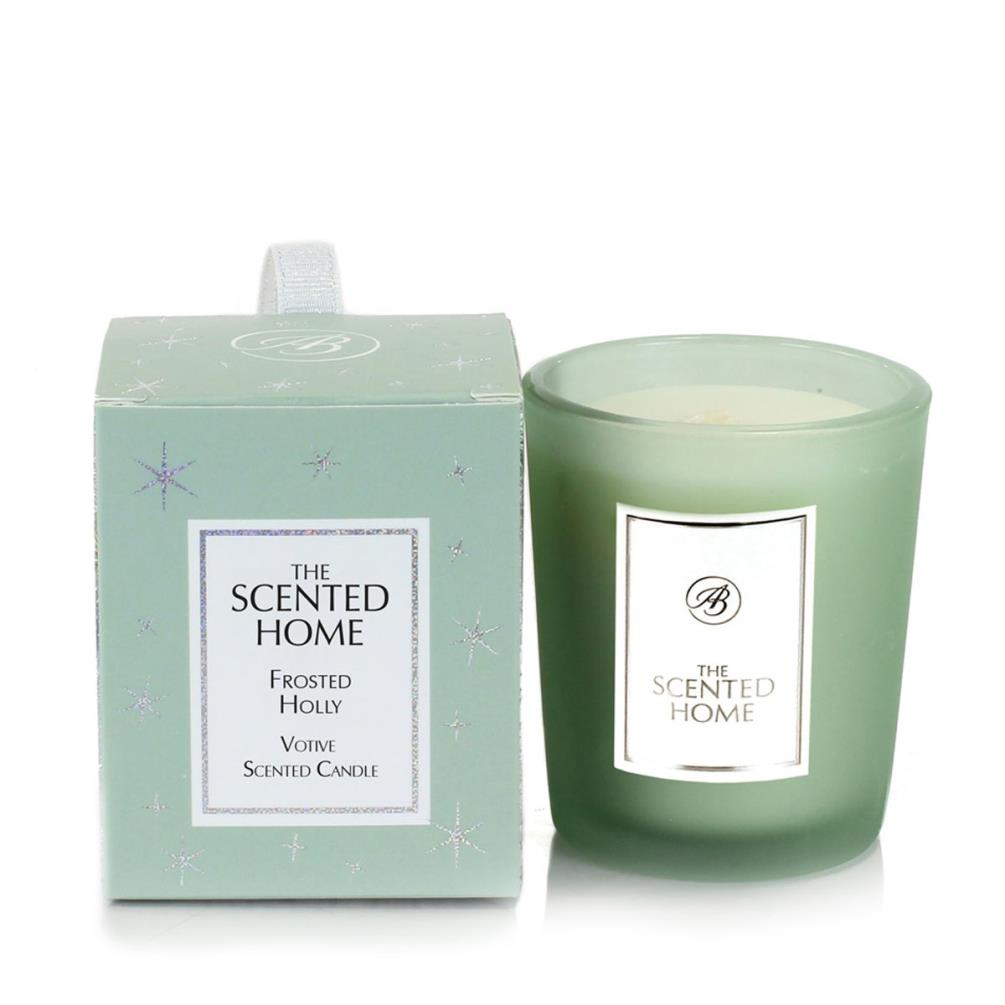 Ashleigh & Burwood Frosted Holly Filled Votive Candle £6.74